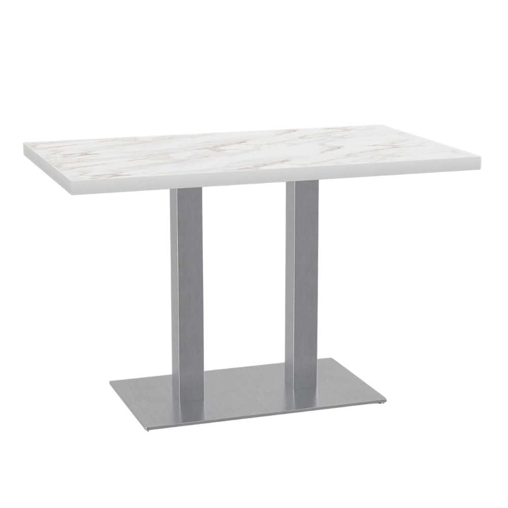 Masă bistro 120x70 cm | D4448VL marmură albă | cadru din oțel inoxidabil