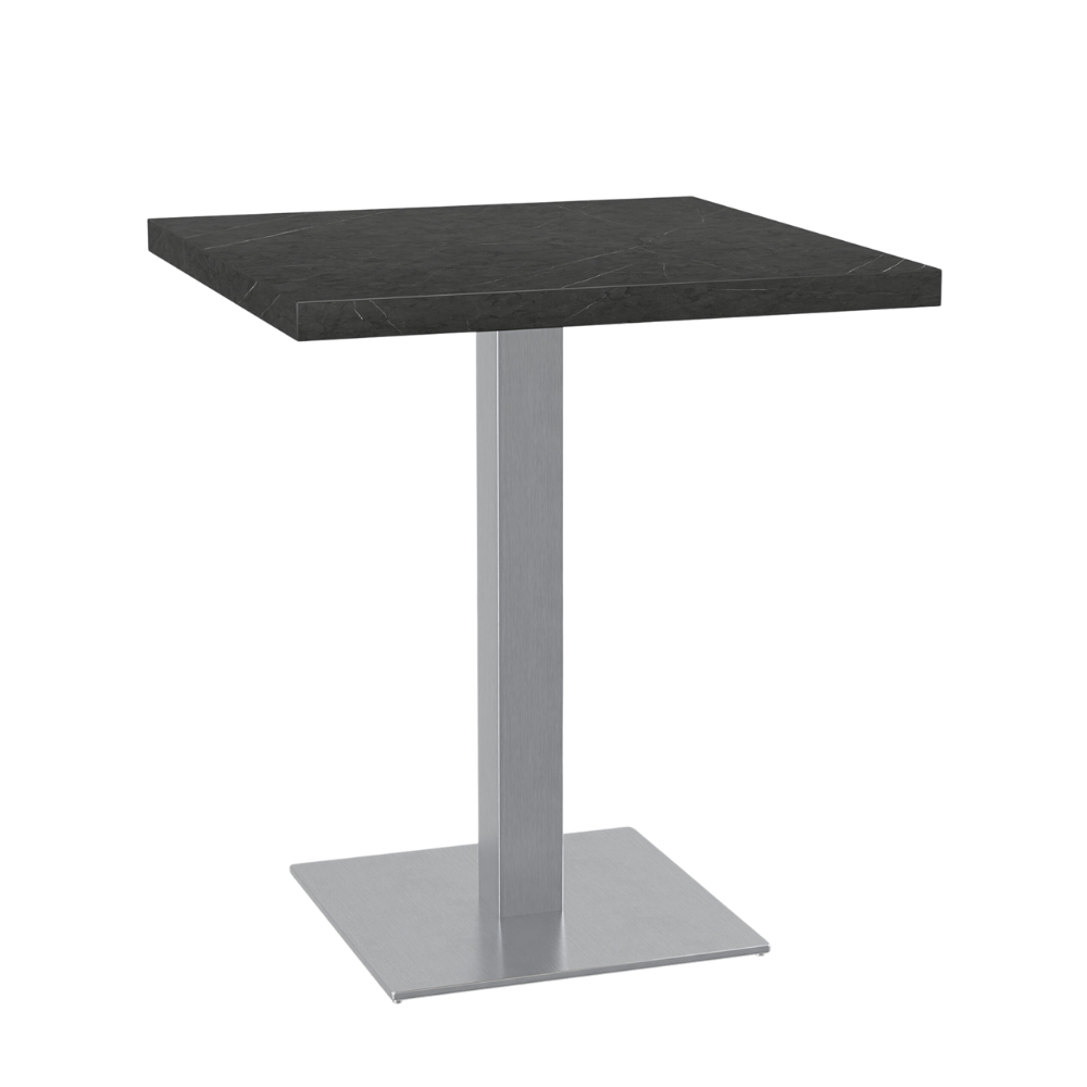 Masă bistro 70x70 cm | D4878 LV Marmură închisă | Cadru din oțel inoxidabil