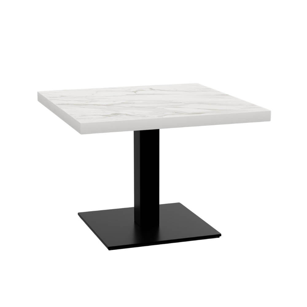 Masă Gastro Lounge 70x70 cm | D4448 LV marmură albă | cadru din fontă | înălțime 45 cm