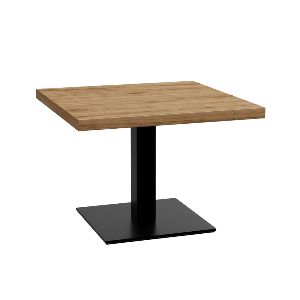 Masă Gastro Lounge 70x70 cm | stejar Roma natural | cadru din fontă | înălțime 45 cm