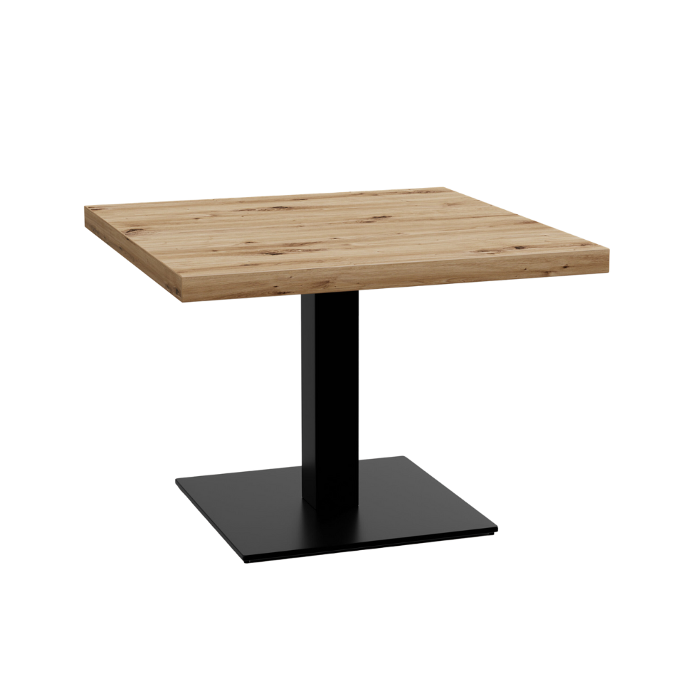 Masă Gastro Lounge 80x80 cm | D4225 OV Stejar artizanal | cadru din fontă | înălțime 45 cm