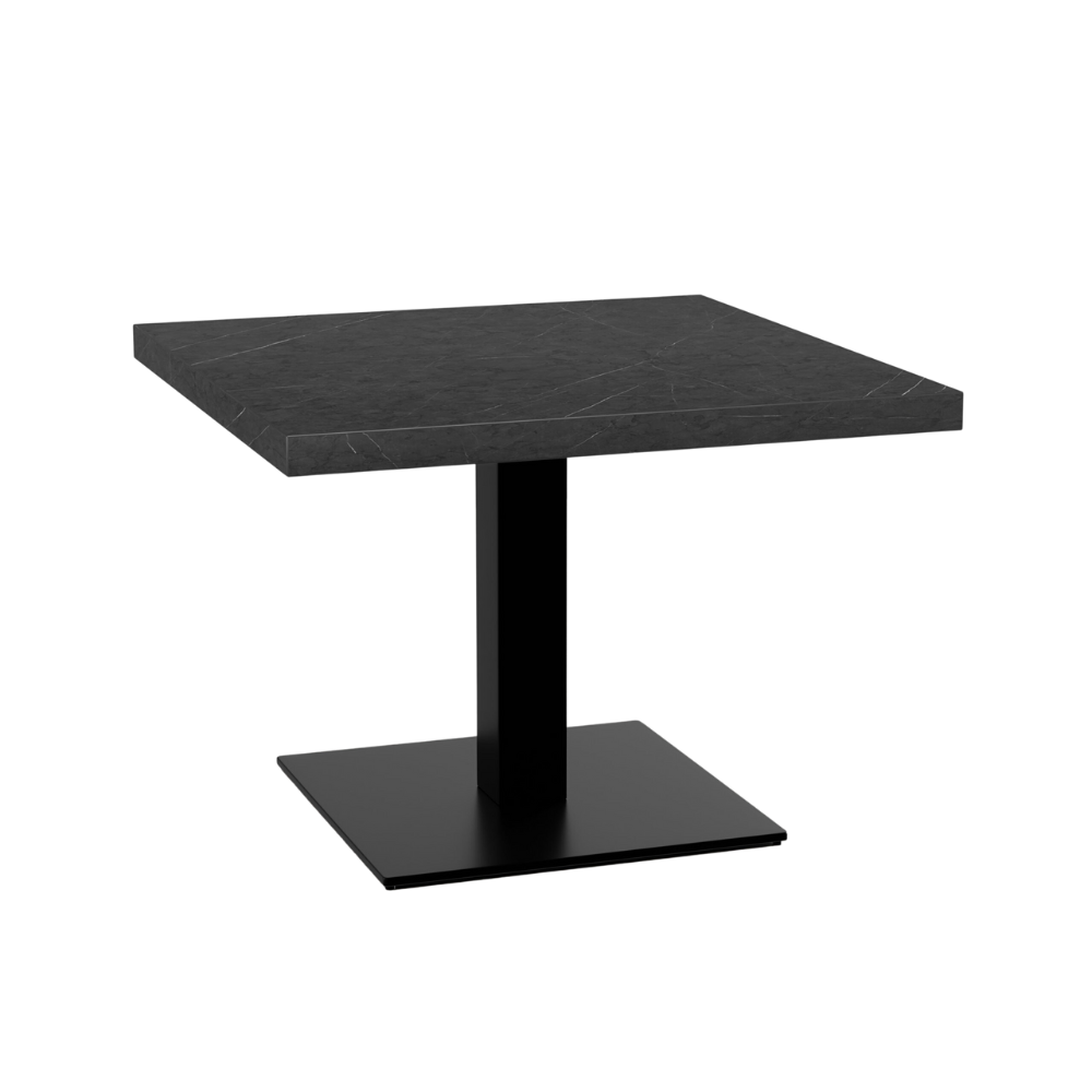 Masă Gastro Lounge 80x80 cm | D4878 LV marmură neagră | cadru din fontă | înălțime 45 cm