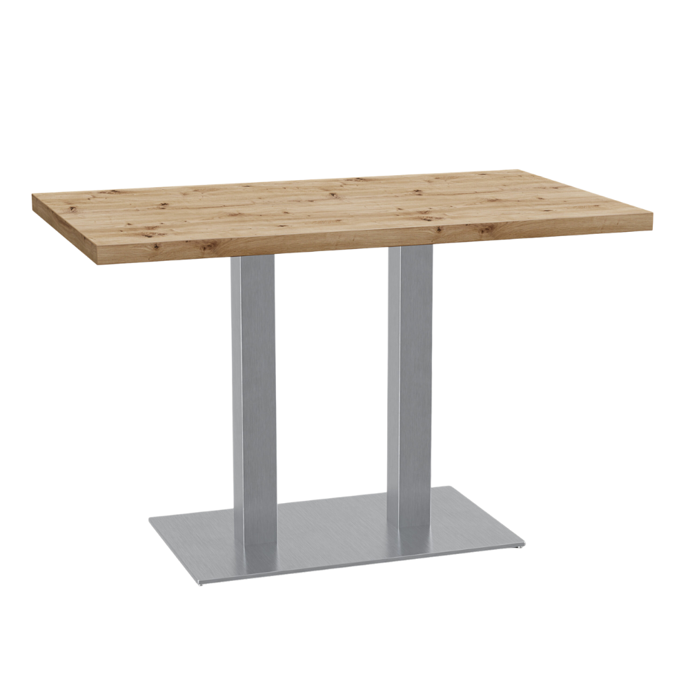 Masă bistro 110x60 cm | D4225 OV Stejar artizanal | cadru din oțel inoxidabil