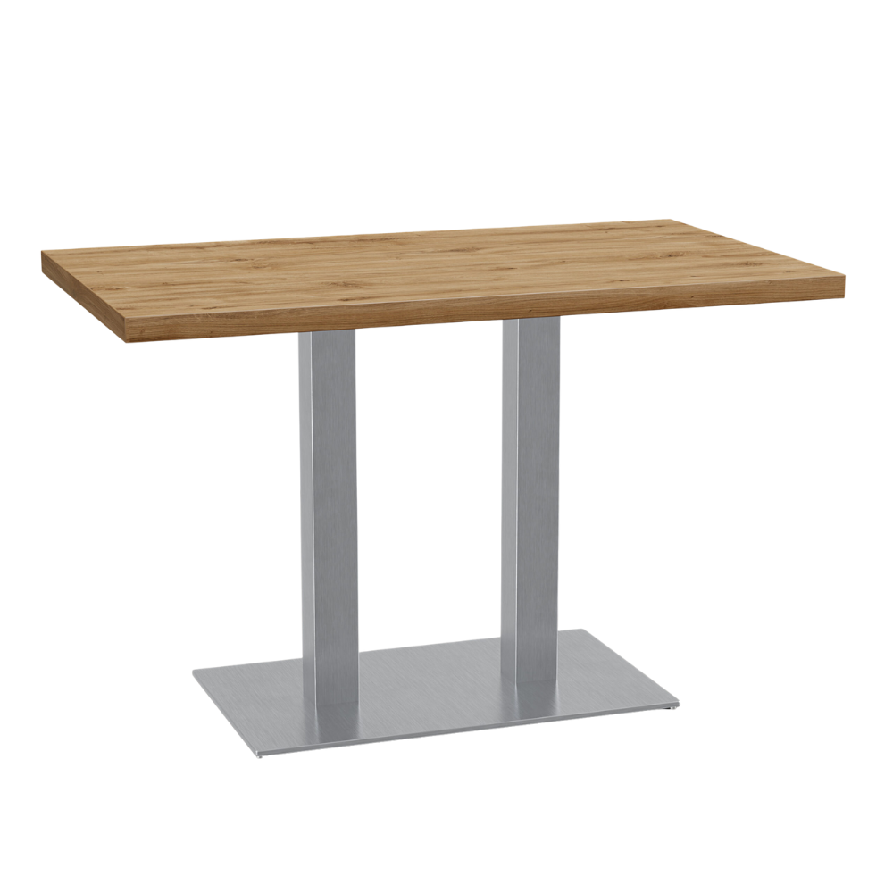 Masă bistro 110x60 cm | stejar Roma | cadru din oțel inoxidabil