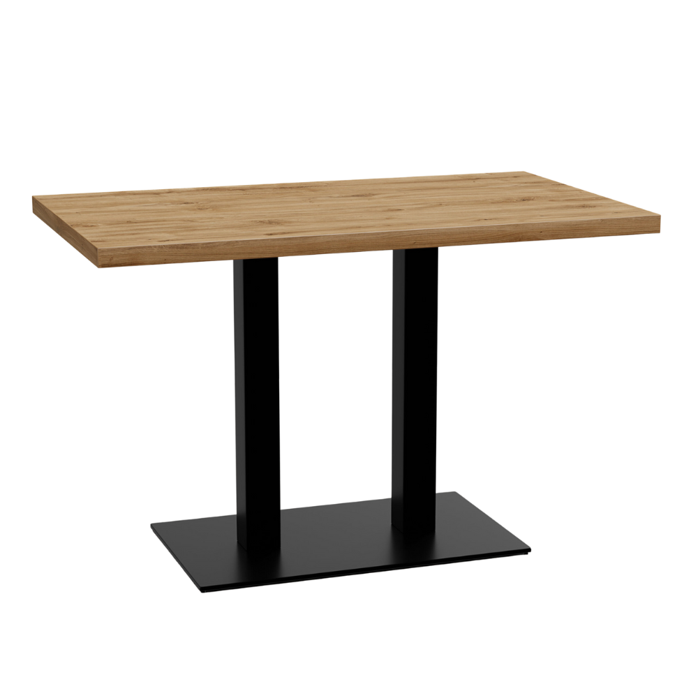 Masă bistro 110x60 cm | stejar Roma natural | cadru din fontă