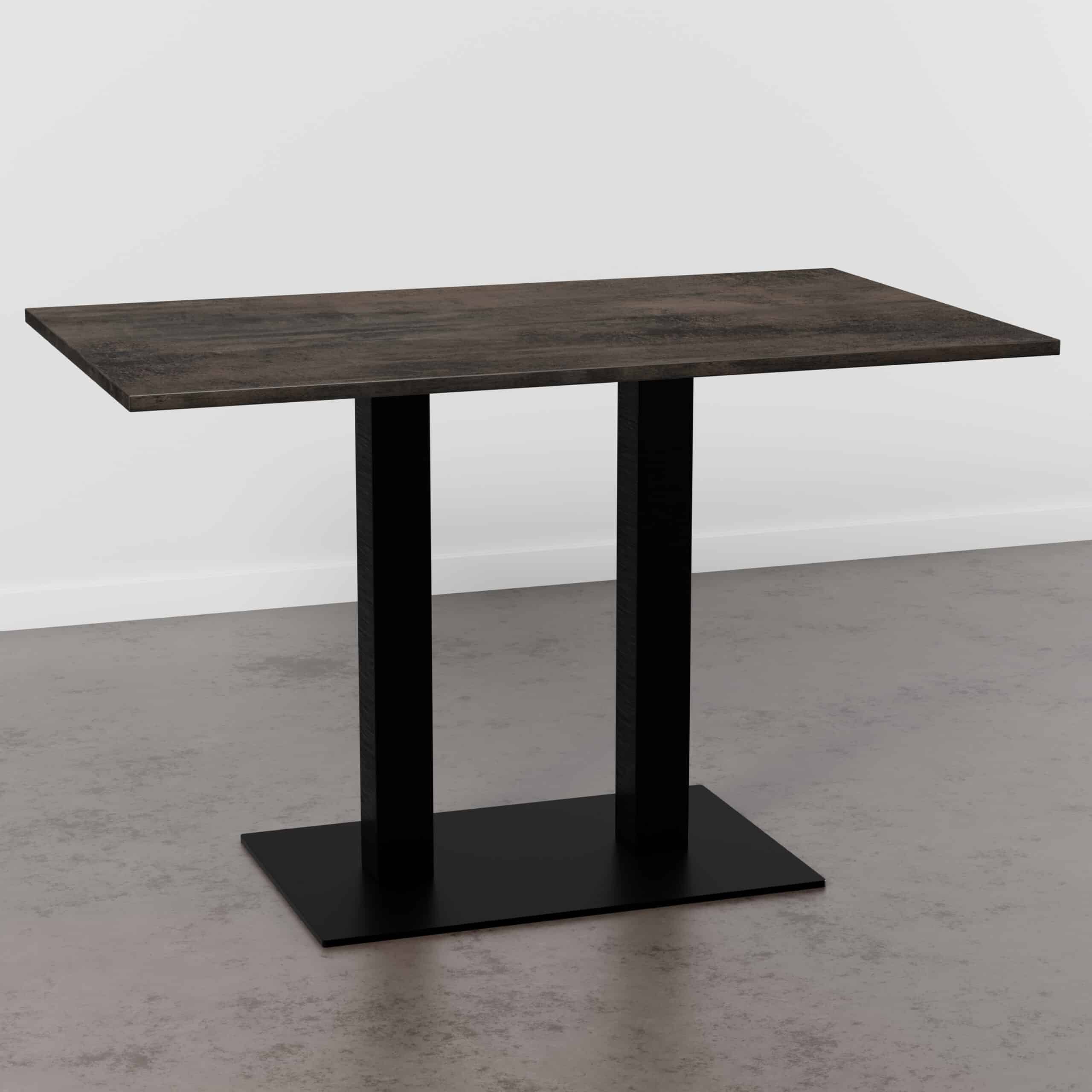 Bistro bord 120x80 cm | D1032 BS koper schemering | gietijzeren cadru