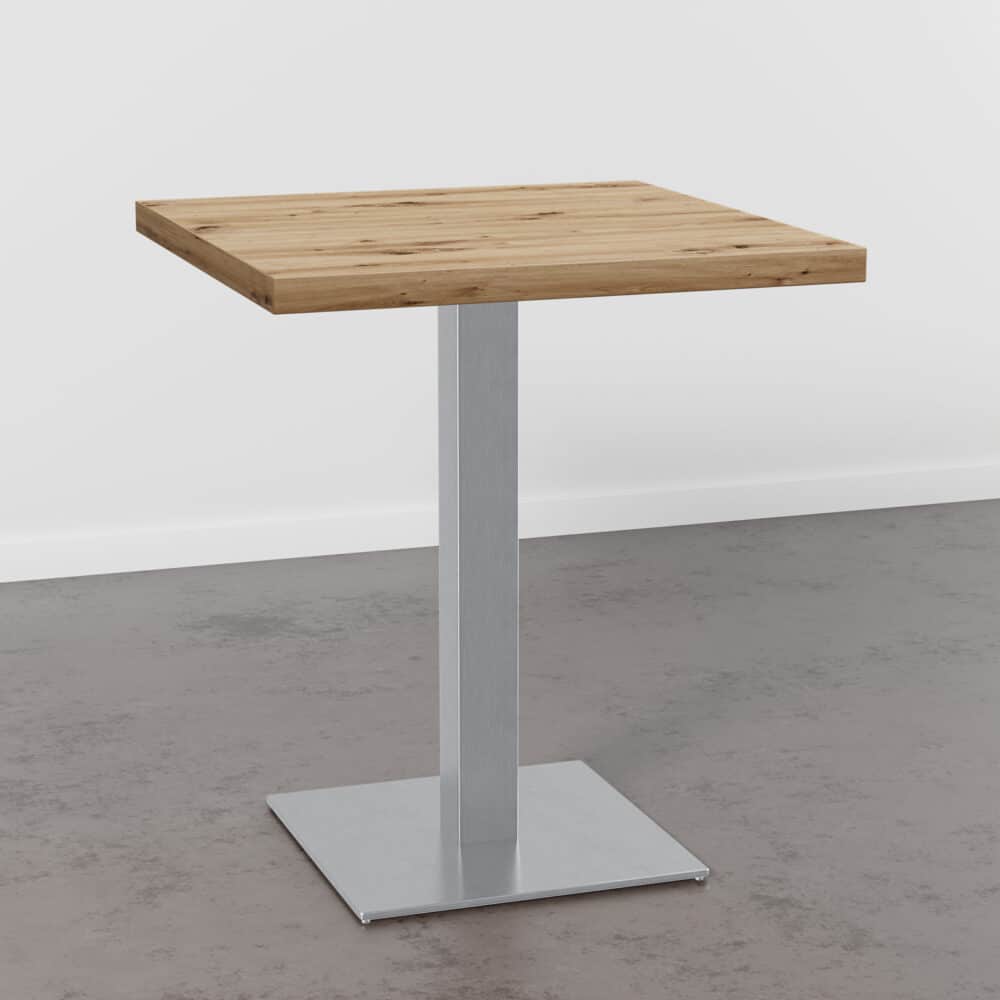 Masă bistro-D1041-OW-oak-Rome-armătură din oțel inoxidabil