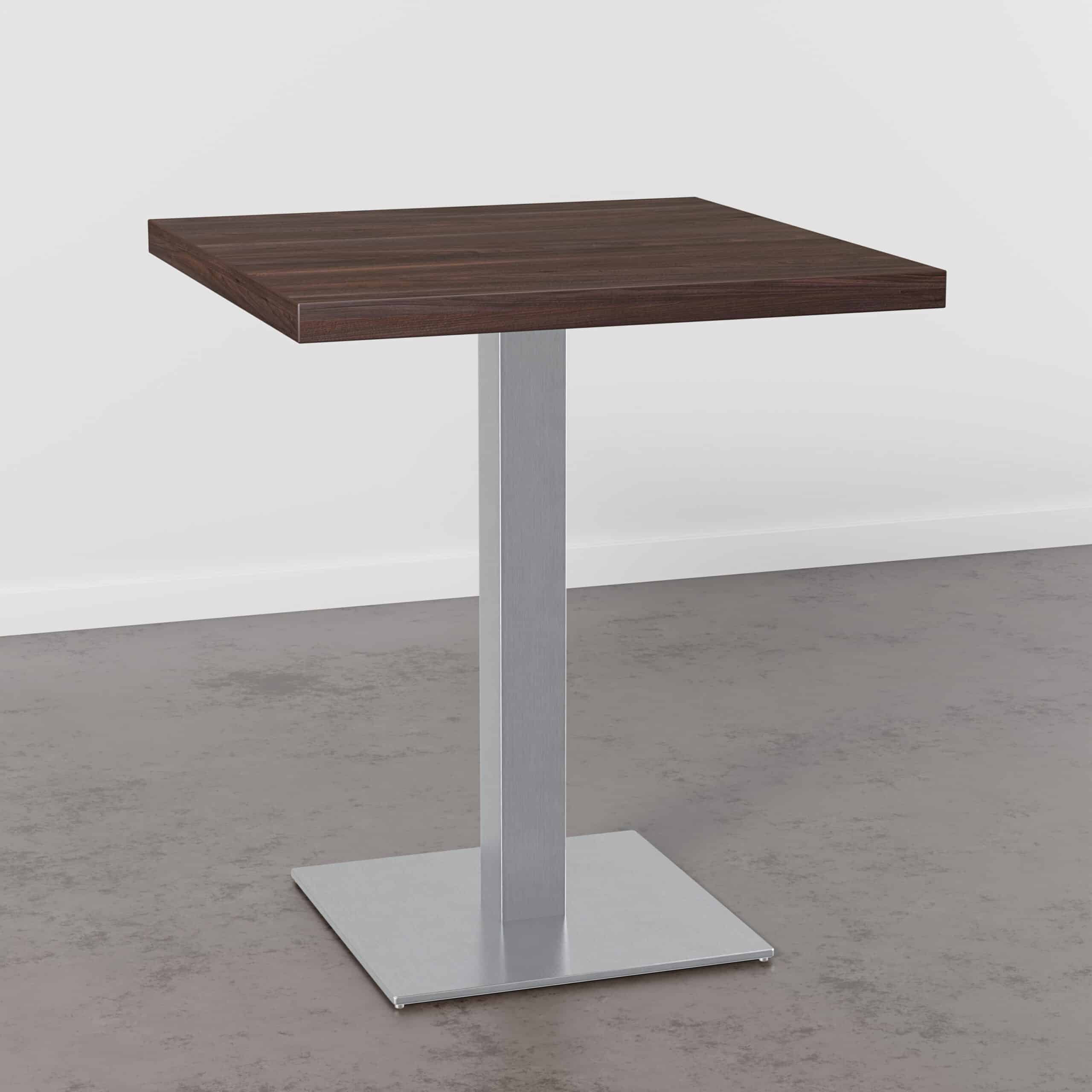 Masă bistro-50x50cm-D4409-OV-albastru-maro-armătură din oțel inoxidabil