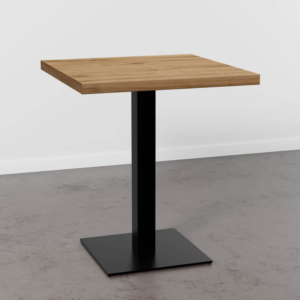 Masă bistro 80×80 cm tec cadru din fontă