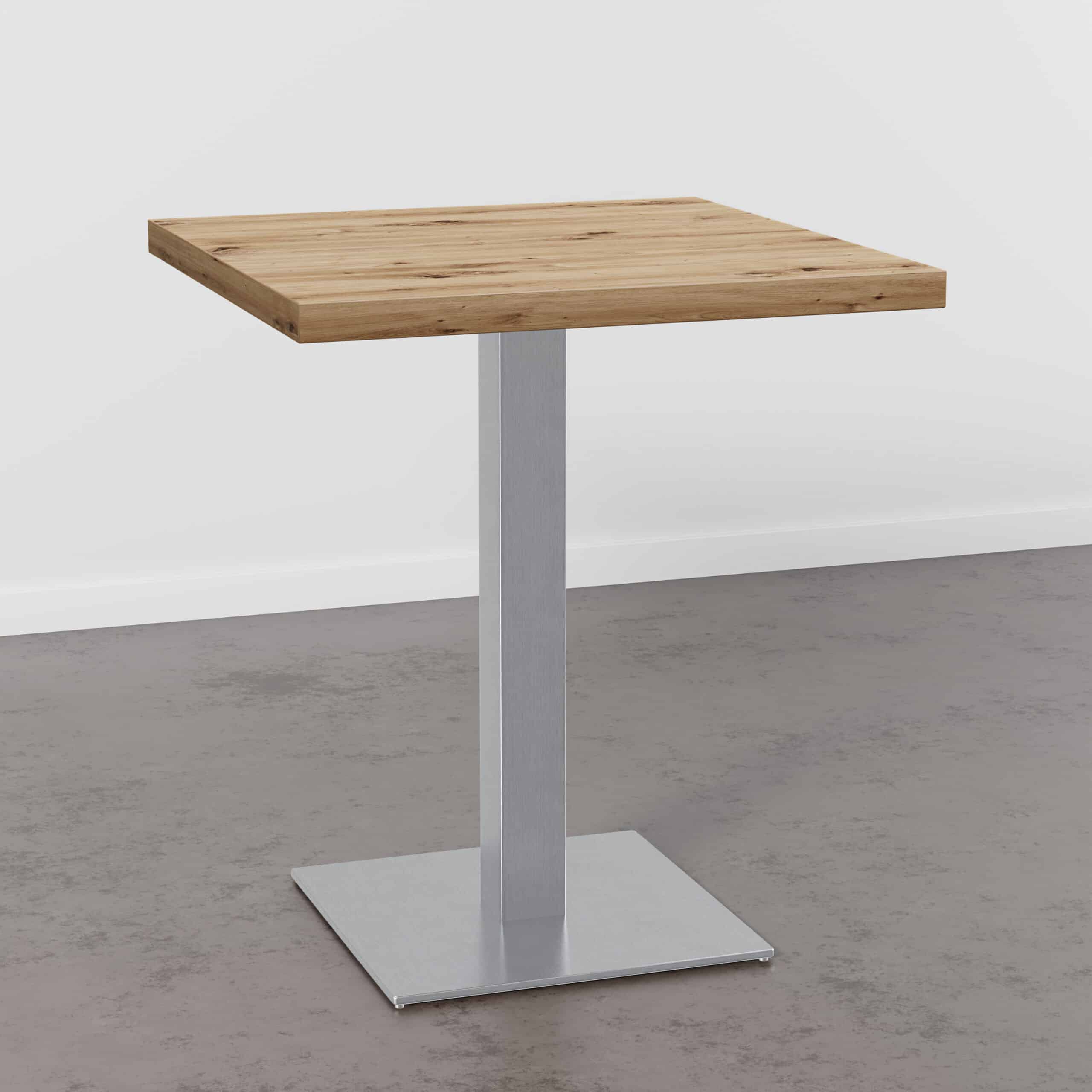 Masă bistro-D1041-OW-oak-Rome-armătură din oțel inoxidabil