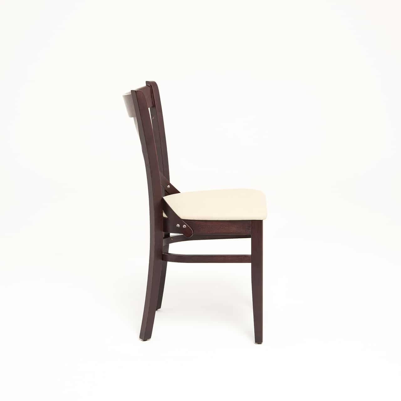 Horecastoel LOUIS | bej | gestoffeerde crossback houten stoel - imagine 3