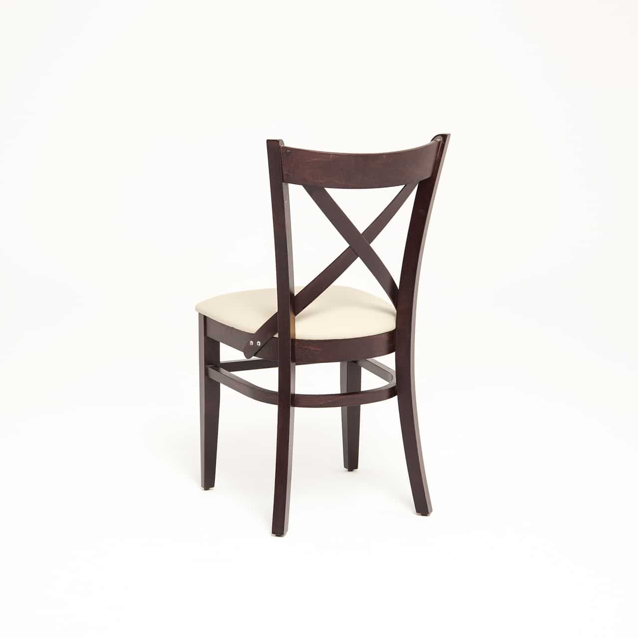 Horecastoel LOUIS | bej | gestoffeerde crossback houten stoel - imagine 4