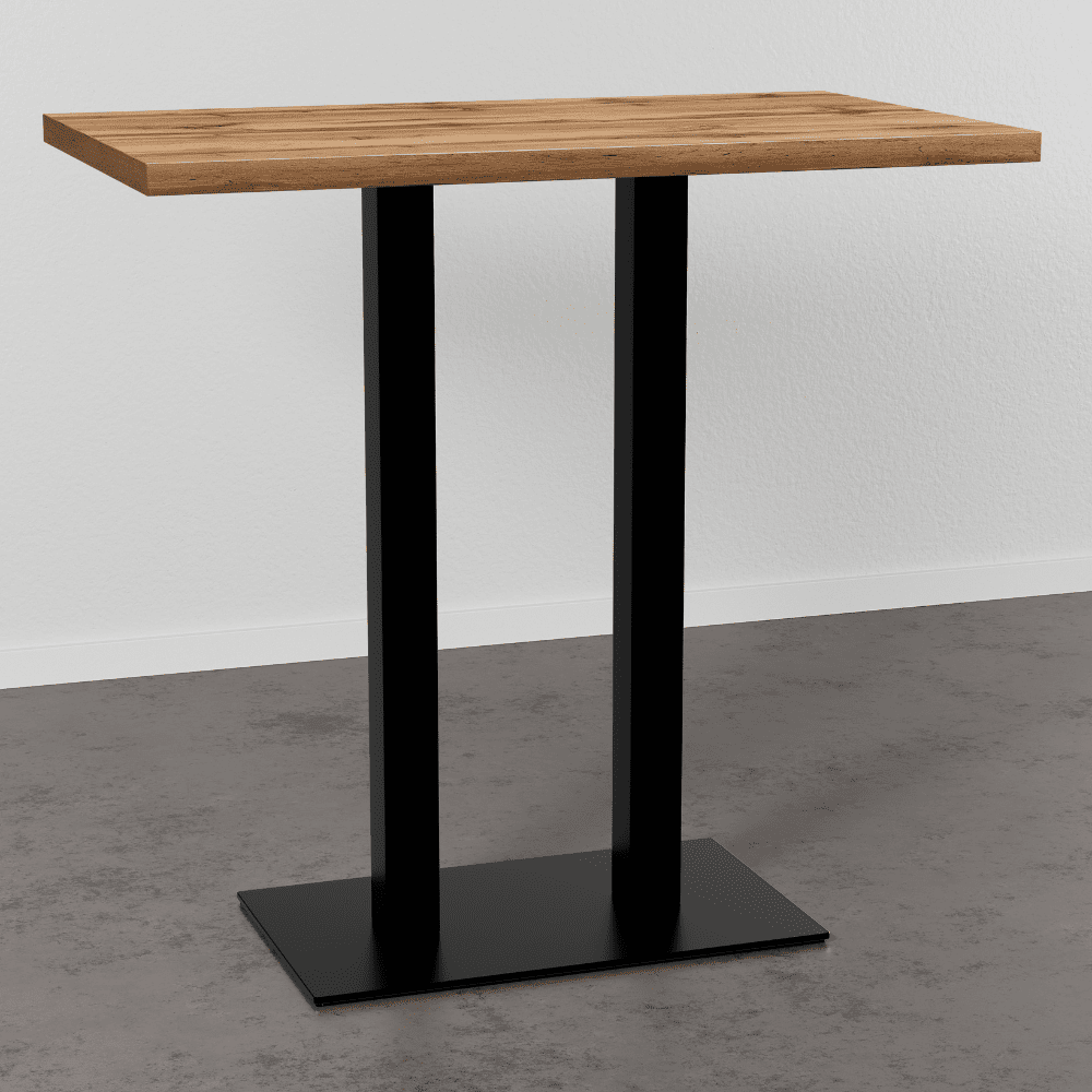 Masă de bar Gastro 110x60 cm | stejar Roma natural | cadru din fontă - imagine 2