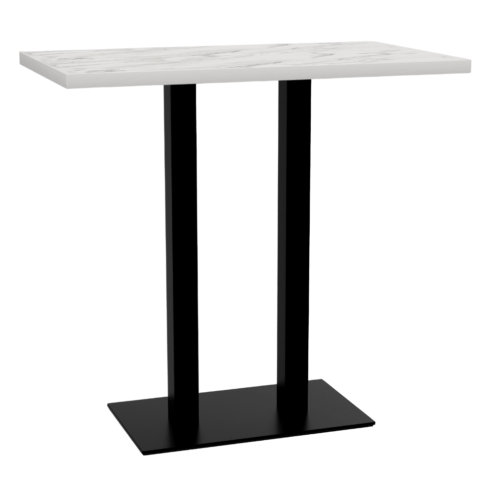 Masă de bar Gastro 120x70 cm | marmură albă | cadru din fontă