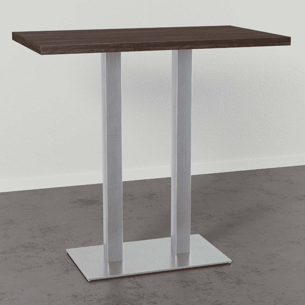 Masă de bar Gastro 120x80 cm | marmură închisă | cadru din oțel inoxidabil - imagine 2