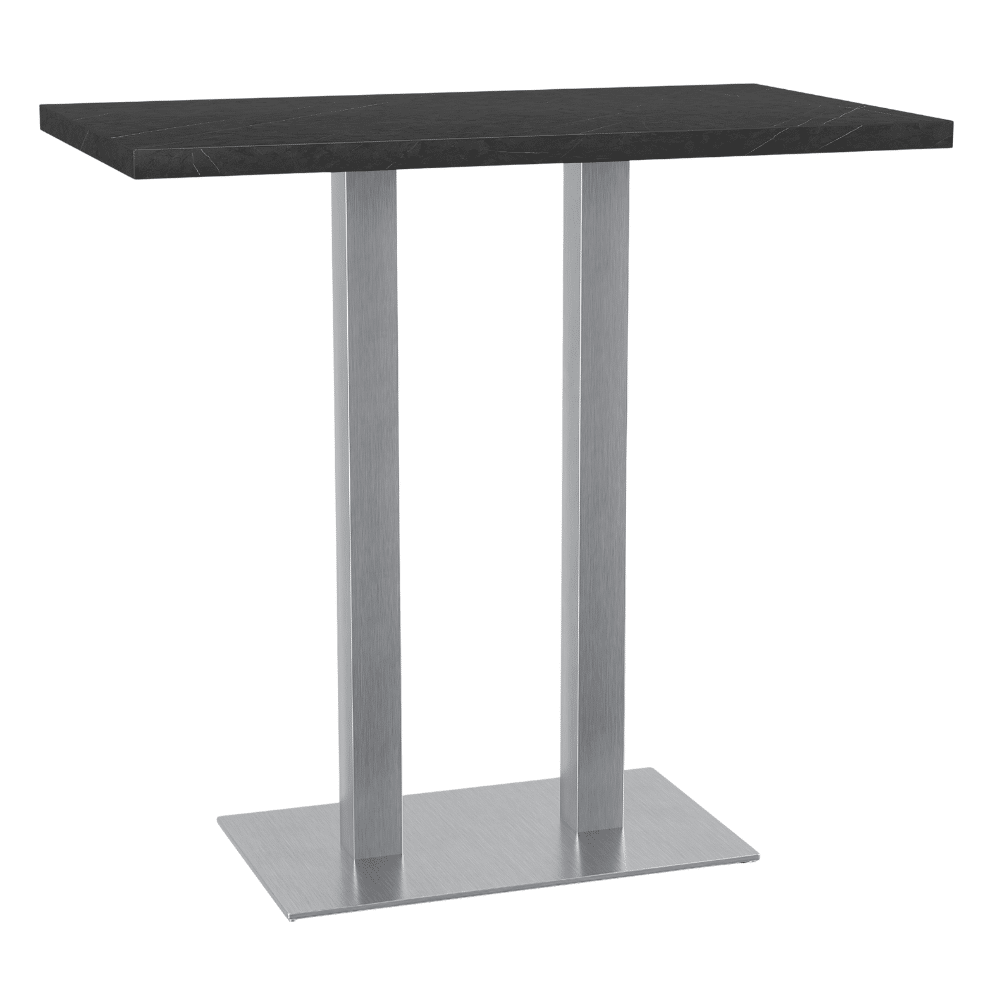 Masă de bar Gastro 120x70 cm | marmură închisă | cadru din oțel inoxidabil