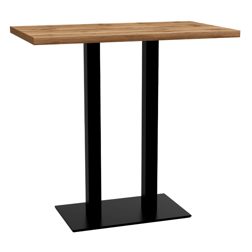 Masă de bar Gastro 110x60 cm | stejar Roma natural | cadru din fontă