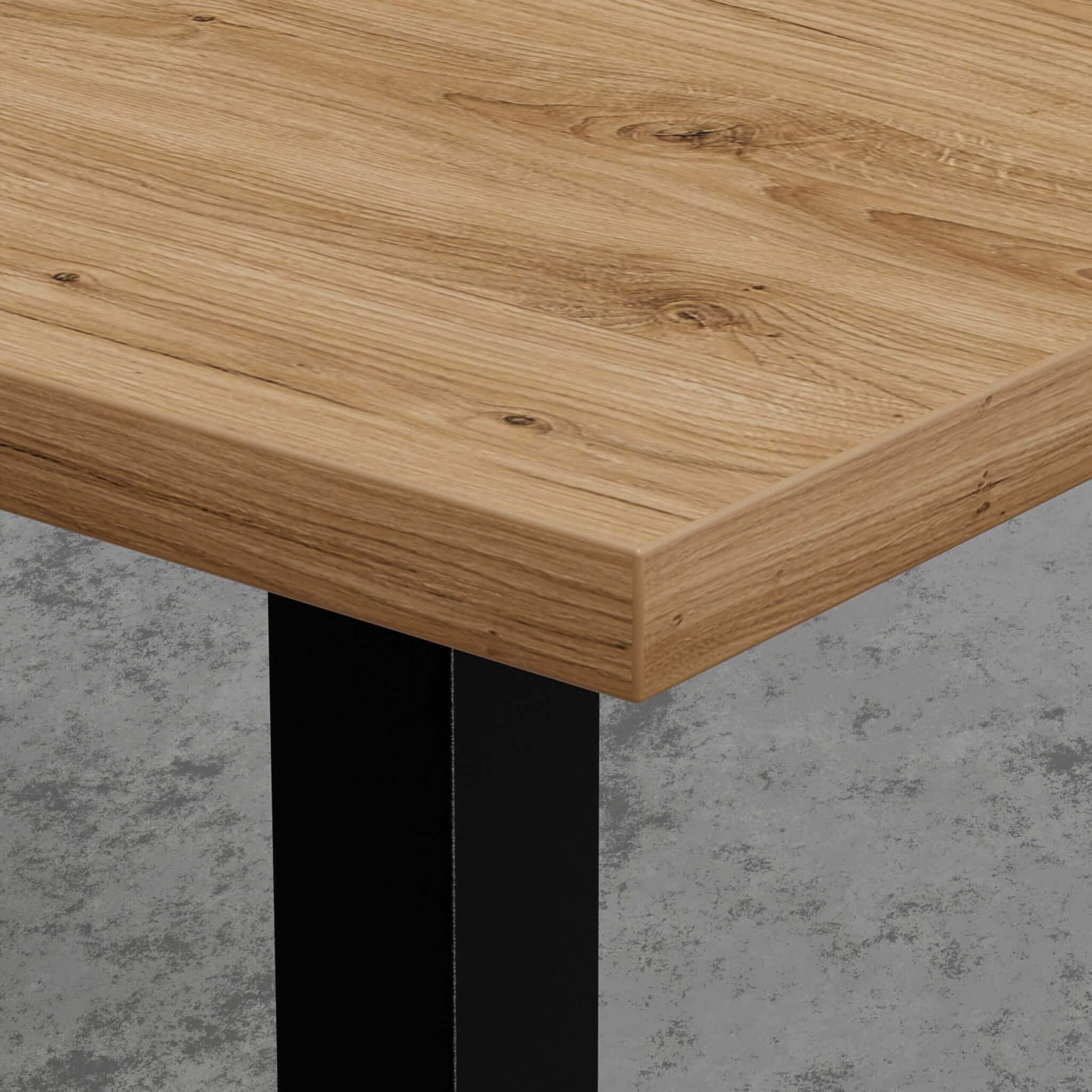 Masă de bar Gastro 110x60 cm | stejar Roma natural | cadru din fontă - imagine 3