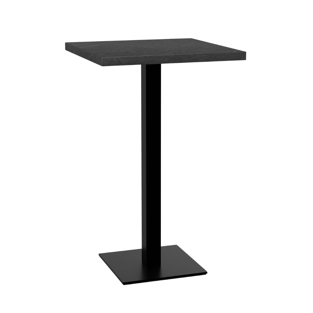 Masă de bar Gastro 50x50 cm | marmură închisă | cadru din fontă