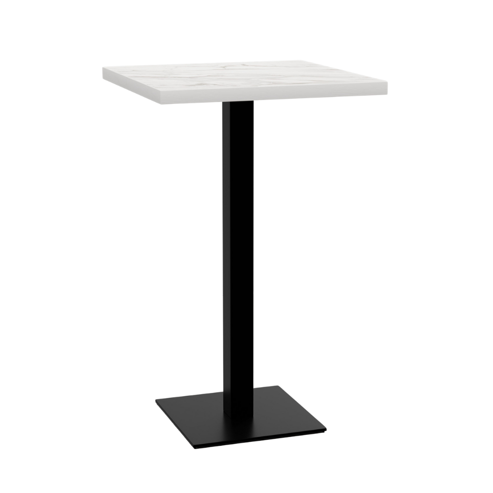 Masă de bar Gastro 50x50 cm | marmură albă | cadru din fontă