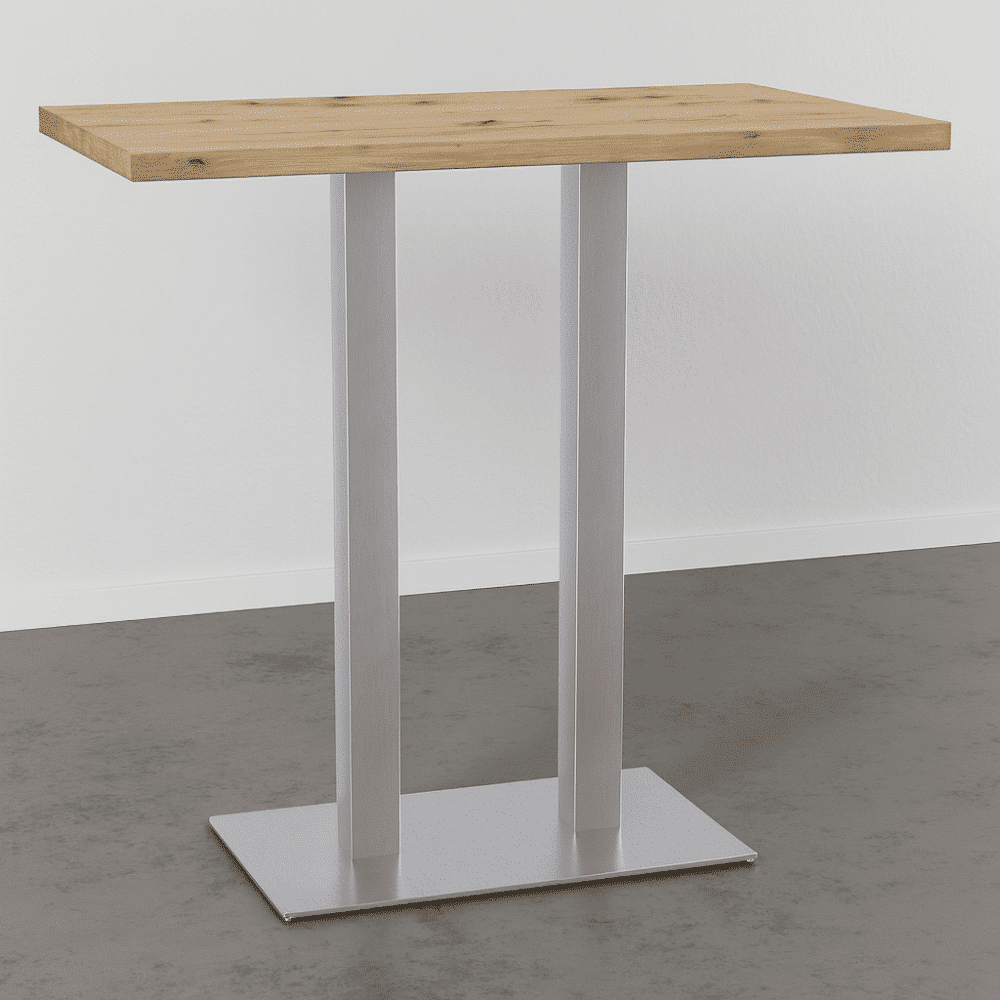 Masă de bar Gastro 110x60 cm | stejar Artisan | cadru din oțel inoxidabil - imagine 2