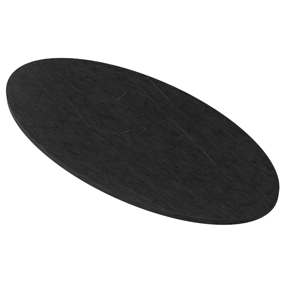 Oval de marmură închisă