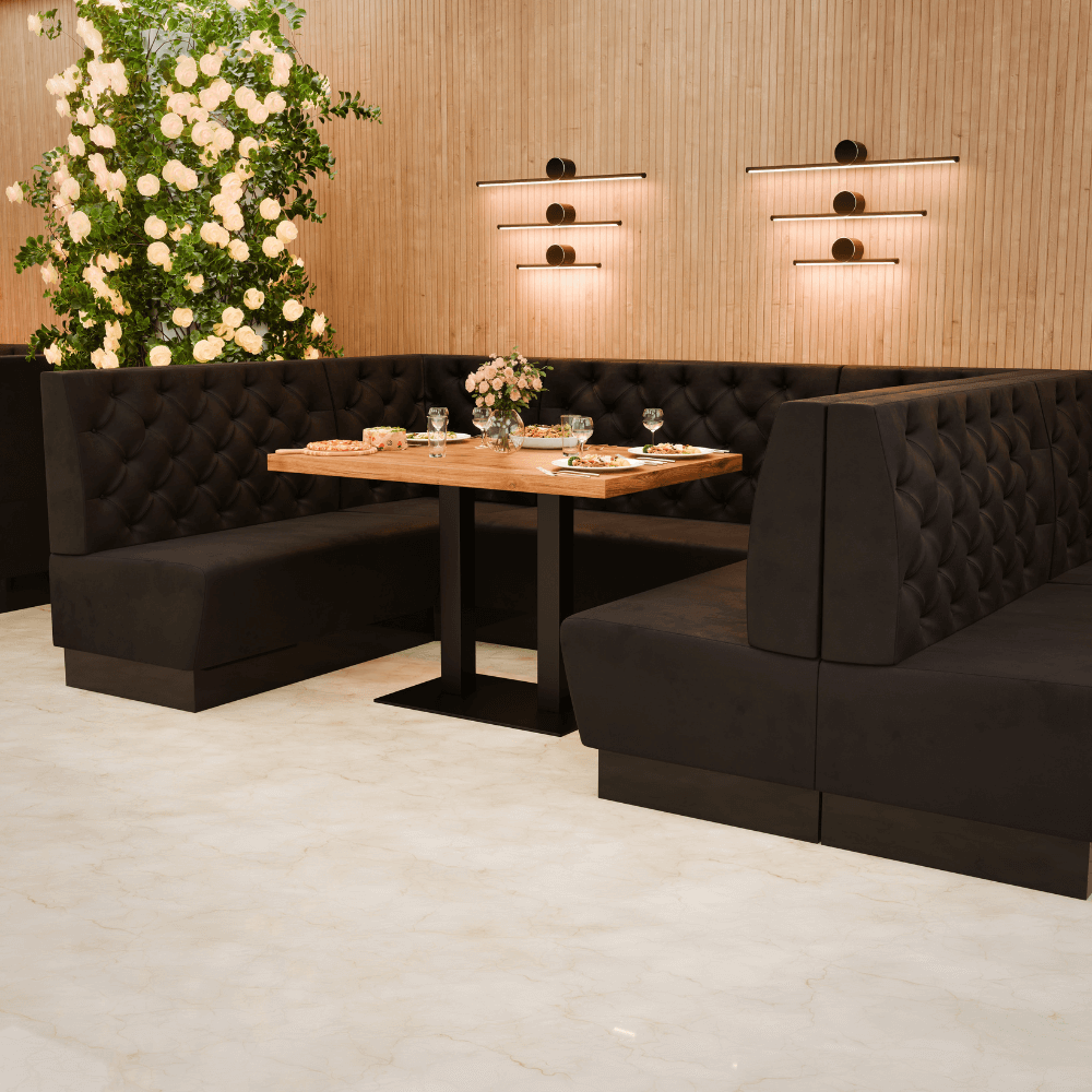 Amsterdam Samtstoff Chesterfield Referenz 1 schwarz