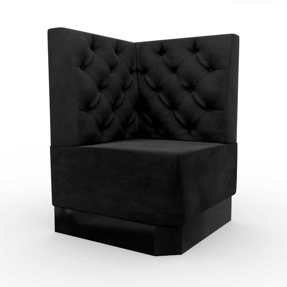 Amsterdam Samtstoff Chesterfield Ecke schwarz