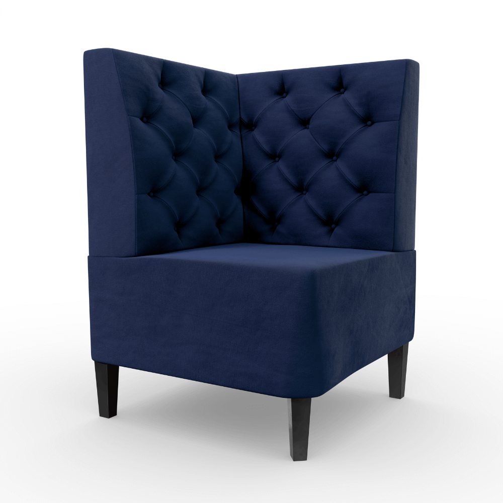 Paris Samtstoff Chesterfield Ecke blau