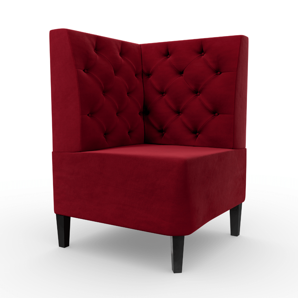 Paris Samtstoff Chesterfield Ecke rot