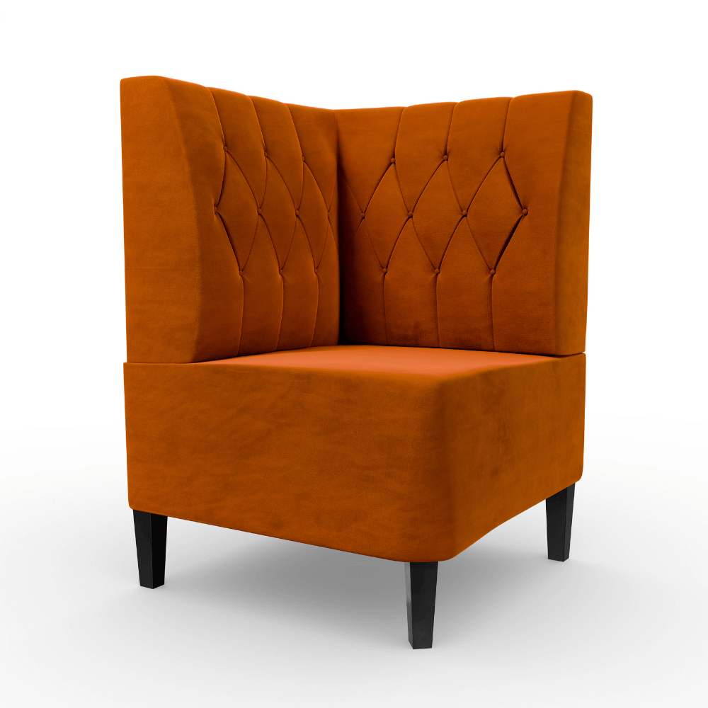 Paris Samtstoff Diamant Ecke orange