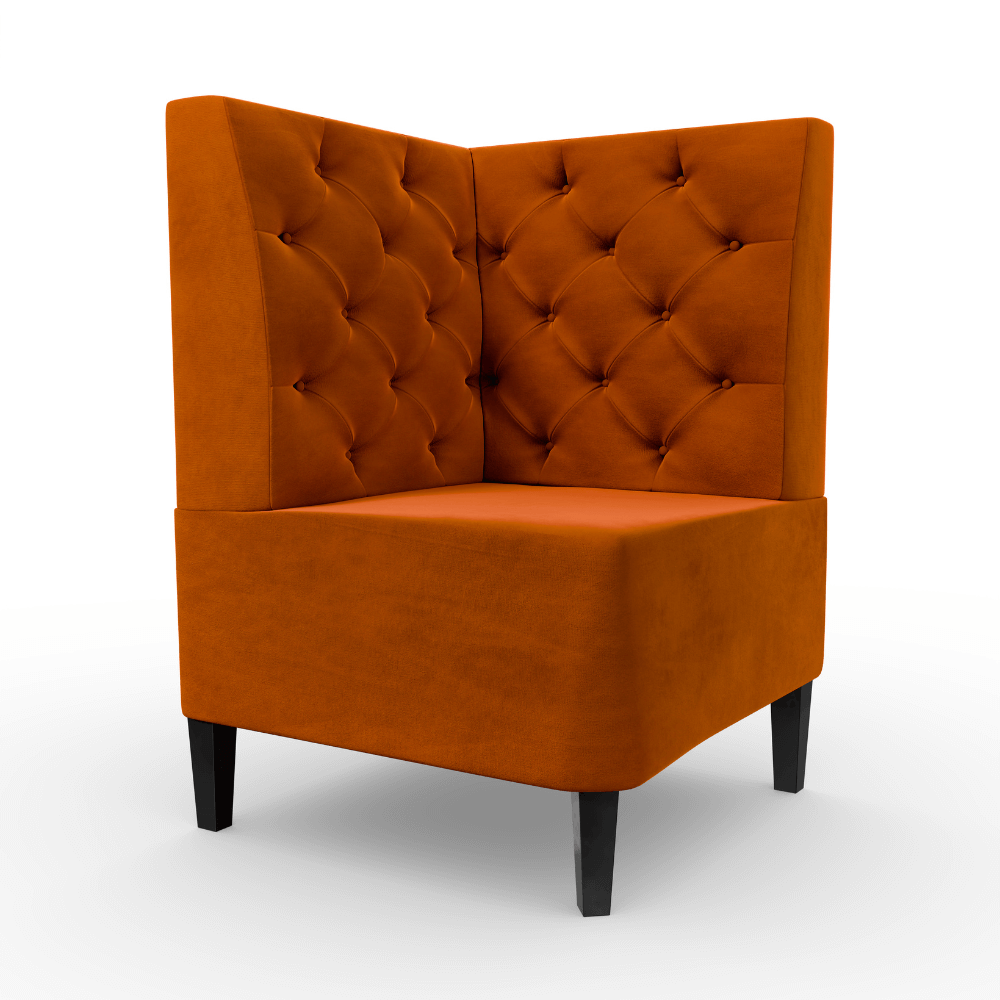 Paris Samtstoff Chesterfield Ecke orange