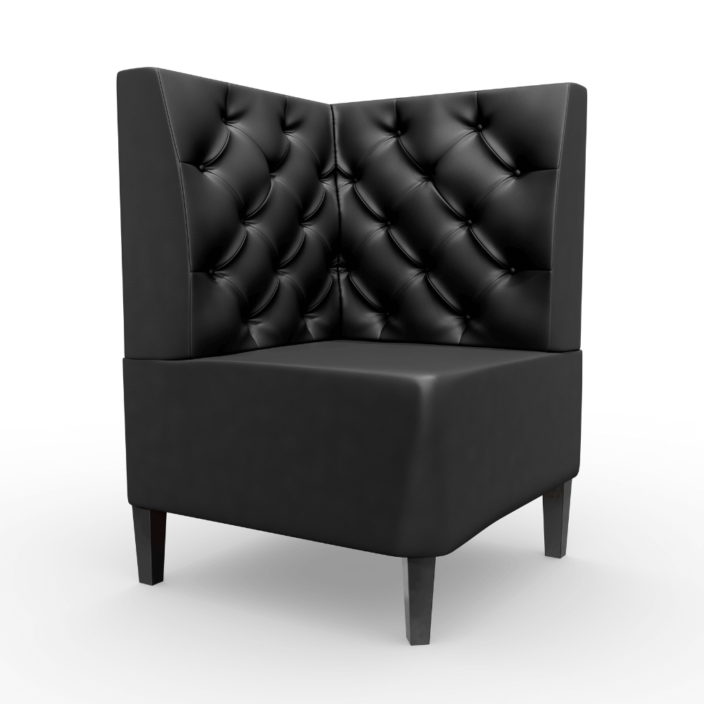 Paris Kunstleder Chesterfield Ecke schwarz